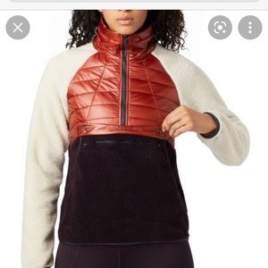 Mountain Hardware size XS Altus Hybrid Pullover cream, brown, maroon